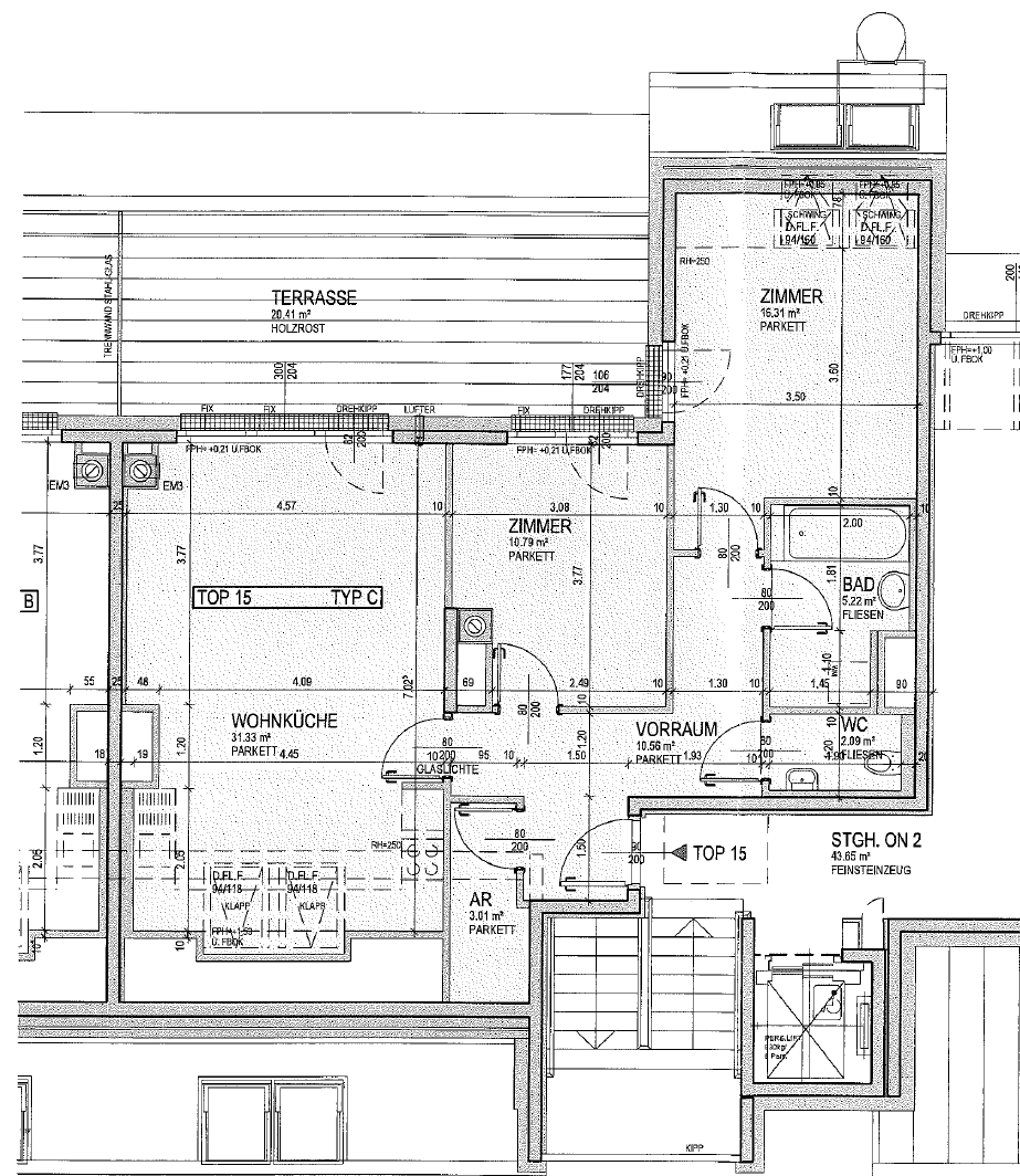 Helle 3-Zimmer-Dachgeschosswohnung mit gro�er Terrasse & Garage nahe Kagraner Platz /  / 1220&nbsp;Wien / Bild 15
